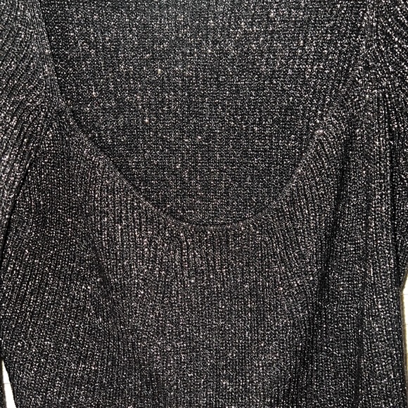 ASTR Black/Gold Metallic Knit Sweater - Picture 6 of 6